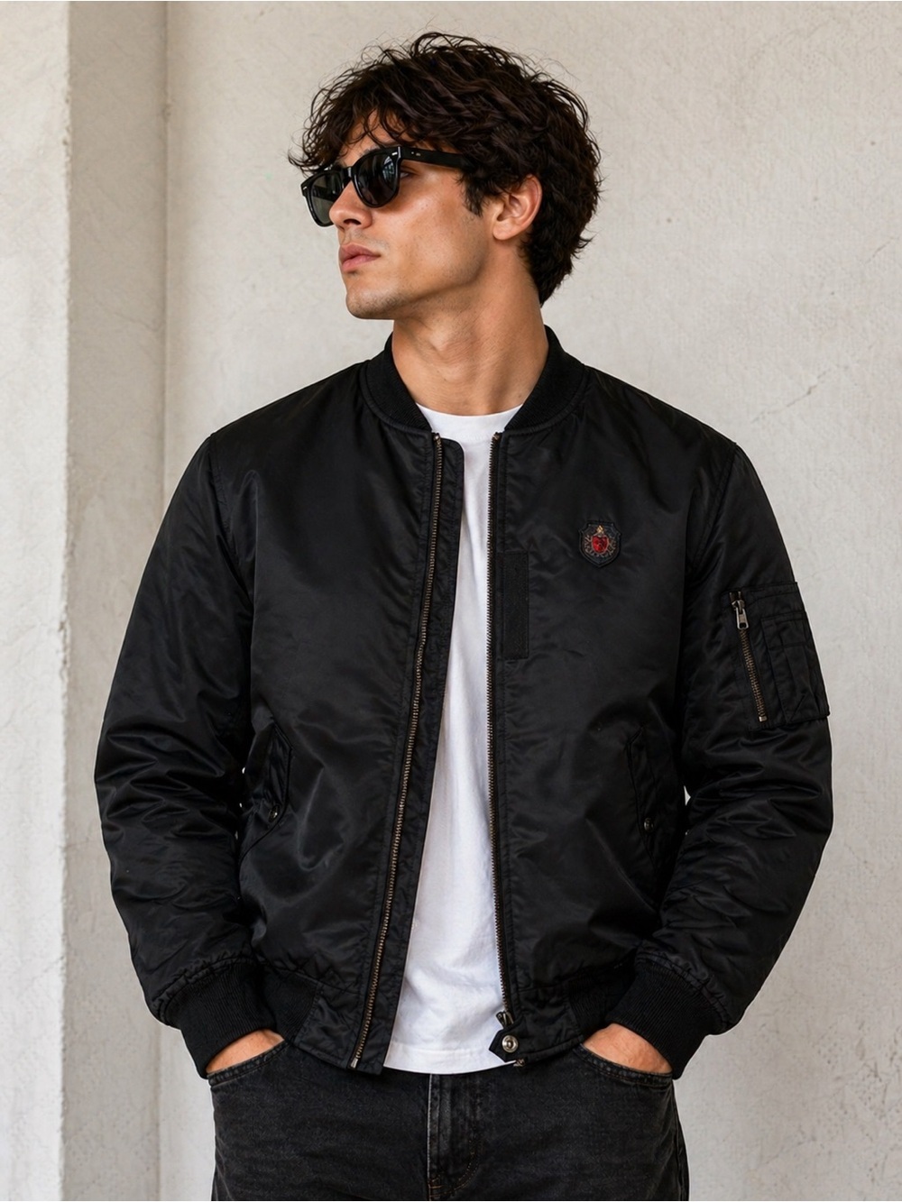 The Kooples Men's Sz M Bomber Jacket in Black